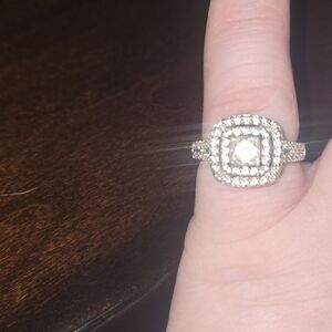 SOLD!!!!!Kay Jewelers Gold and Silver Halo Ring
